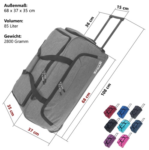 Borsa da viaggio borsa valigia trolley 85 L XL uomo donna trolly spear 910 a scelta - Foto 8 di 155