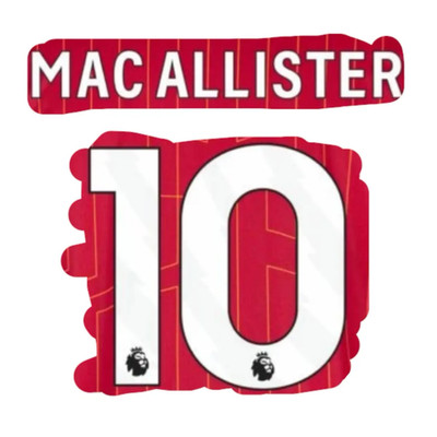 Mac Allister #10 Name & Number Set For Home Jersey Heat Transfer
