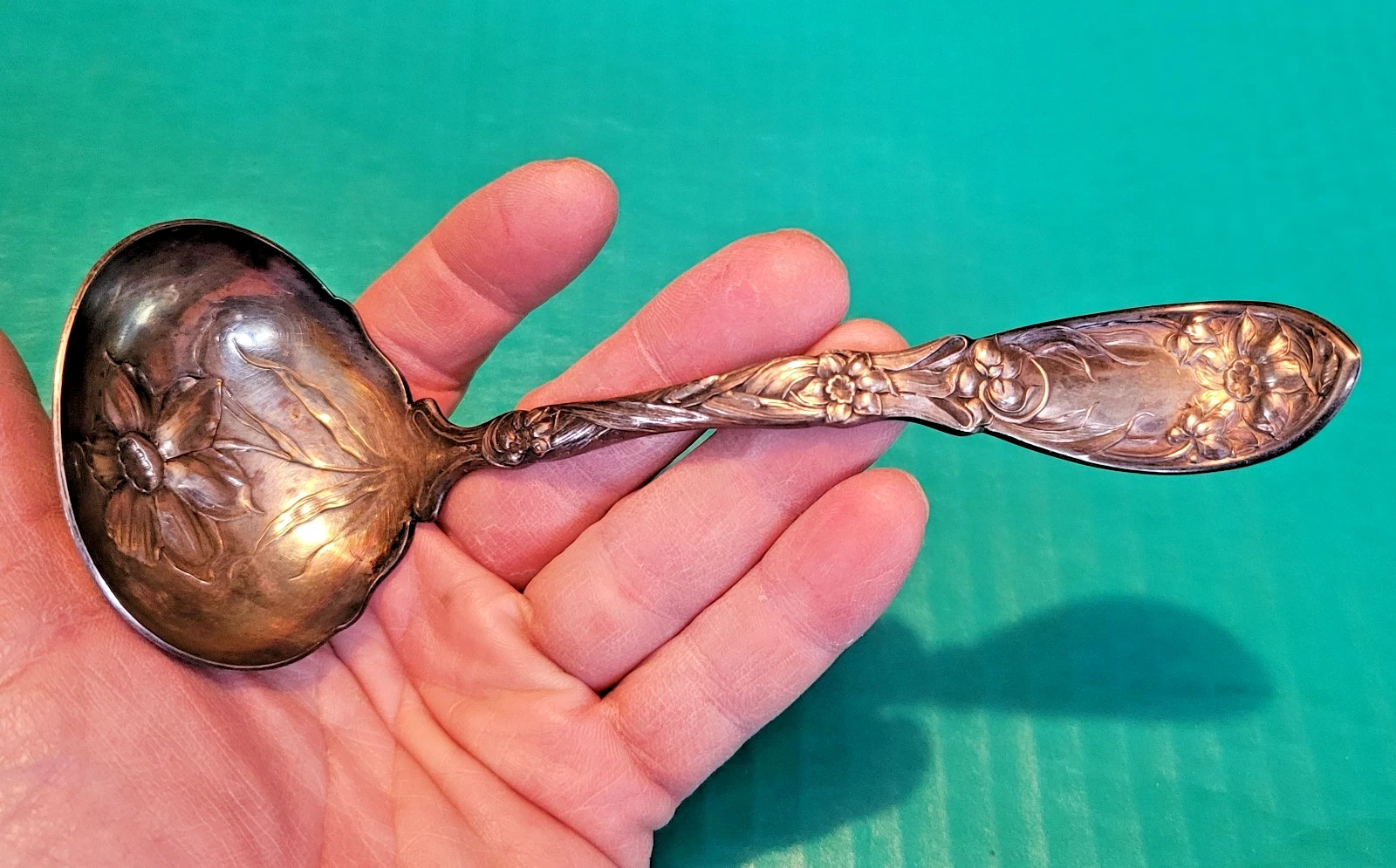 Gravy Ladle Narcissus Silverplate Oxford Silver Plate Co Art Nouveau Antique