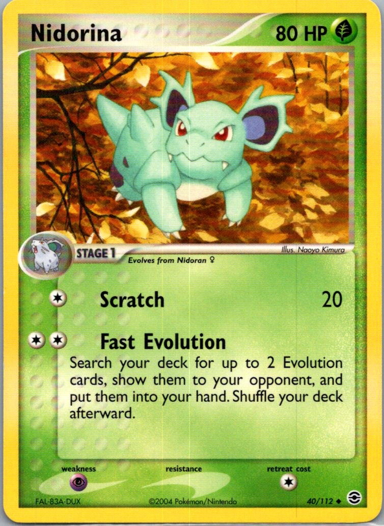 Nidorina 40/112 Uncommon FireRed & LeafGreen Pokemon Lightly Played