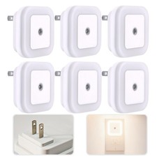 6 Pack LED Night Light Plug Into Wall,0.5W Plug-in Motion Sensor Night Light,...