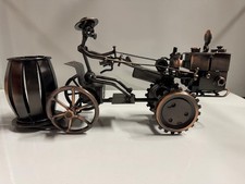 Metallfiguren Modell "Traktor mit Fahrer" aus Metall, handgefertigt, Dekoration