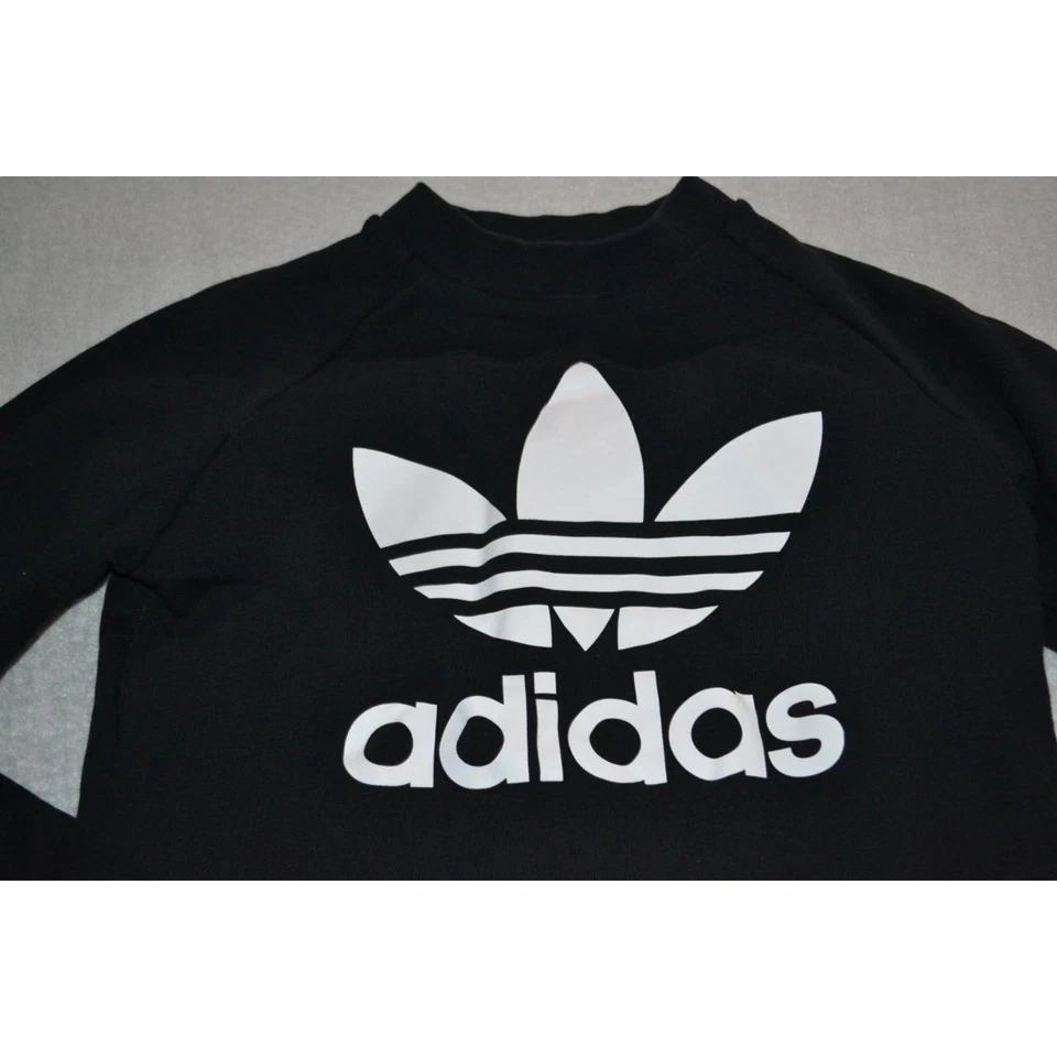 29891 Adidas Sweatshirt Pullover Black Cotton Blend Size XS Girls - Image 4 of 4