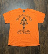 Vintage Golds Gym Shirt T Mens XL Orange Black Venice California Bodybuilding