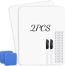2 PCS Mini Whiteboards, 9" x 12" Small Double Sided Dry Erase Board, Portable Wh