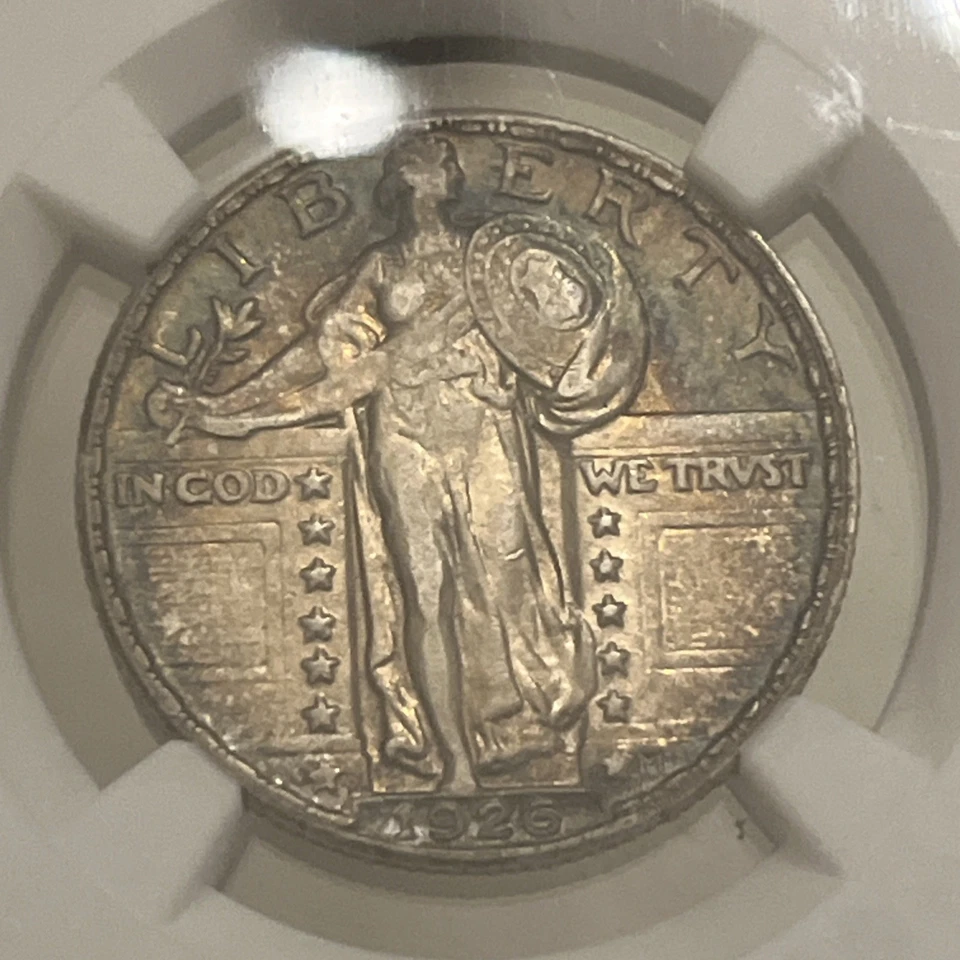 1926 Standing Liberty Silver Quarter 25C NGC XF45 Toned - Image 2 of 4