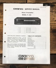 Onkyo P-308 Preamplificatore/Preamplificatore Manuale di Servizio *Originale*