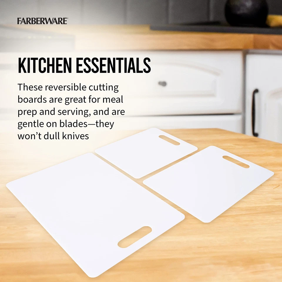 Farberware 5190590 塑料切割板套装,洗碗机-安全聚乙烯切碎... — 第 2/4 张图片