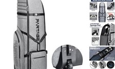 Golf Travel Bag with Wheels, Golf Travel Case for Airlines, 900D Heavy Gray