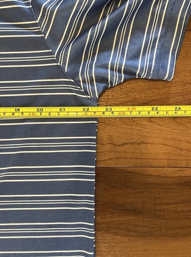 Etonic Golf Polo Shirt Blue / White Striped Polyester Casual Men’s Size Large L - Picture 10 of 11
