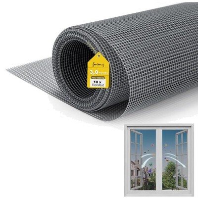 Fliegengitter Fenster 122x252cm Nanogitter Extra Stark Haustier sicher Insekt...