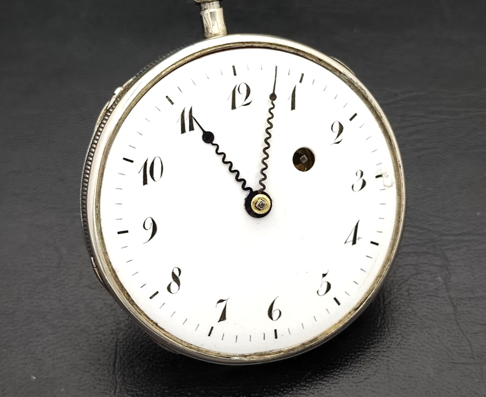 Montre gousset argent 56 mm, sonnerie heures et quarts - Photo 2/4