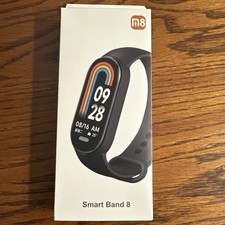 Mi Band 8 Black Smart Bracelet Display Heart Rate Fitness Tracker NIB
