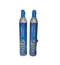 Lot of 2 NEW Blue Sodastream CO2 Cylinder Replacement Canisters 60L 14.5 oz