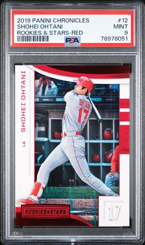 2019 PANINI CHRONICLES ROOKIES & STARS RED #12 SHOHEI OHTANI 35/50 PSA 9