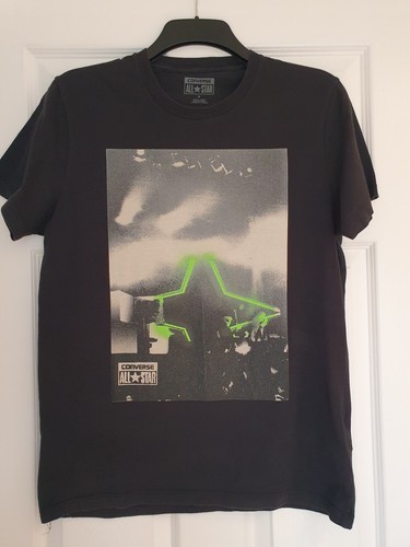 Camiseta Converse All Star Alien, Negra, Talla Mediana, Algodón, Manga Corta, Logo