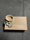 Vintage Silpada Oxidized Silver Coin Cha Cha Ring with a baby pearl! Sz 8