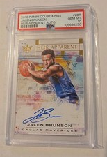 2018 JALEN BRUNSON Court Kings Heir Apparent ROOKIE ON CARD AUTO 63/99 PSA 10
