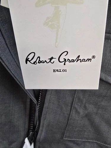 Robert Graham Lightweight Textured Poly Utility Jacket Men's L Gray Full Zip image 19