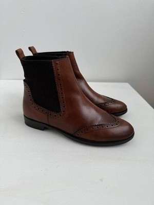 Women Massimo Dutti boots brown leather 37 #N2T4