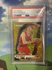2024-25 Panini Prizm RC Rookie Gold Shimmer FOTL 6/10 Matas Buzelis PSA 8 #252