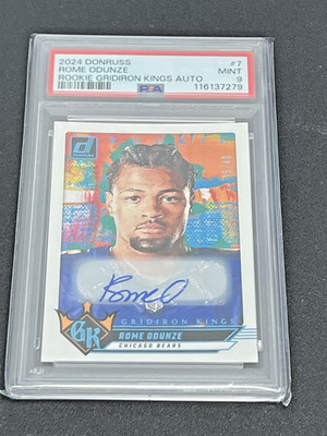 2024 Panini Donruss Rookie Gridiron Kings - Rome Odunze - #7 Bears /49 MINT PSA9