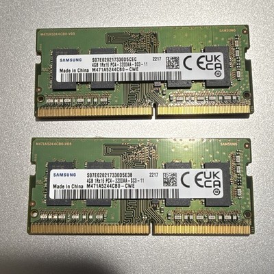 Samsung 8GB (2x4GB) DDR4 SO-DIMM 260-Pin PC4-3200AA Non-ECC M471A5244CB0-CWE