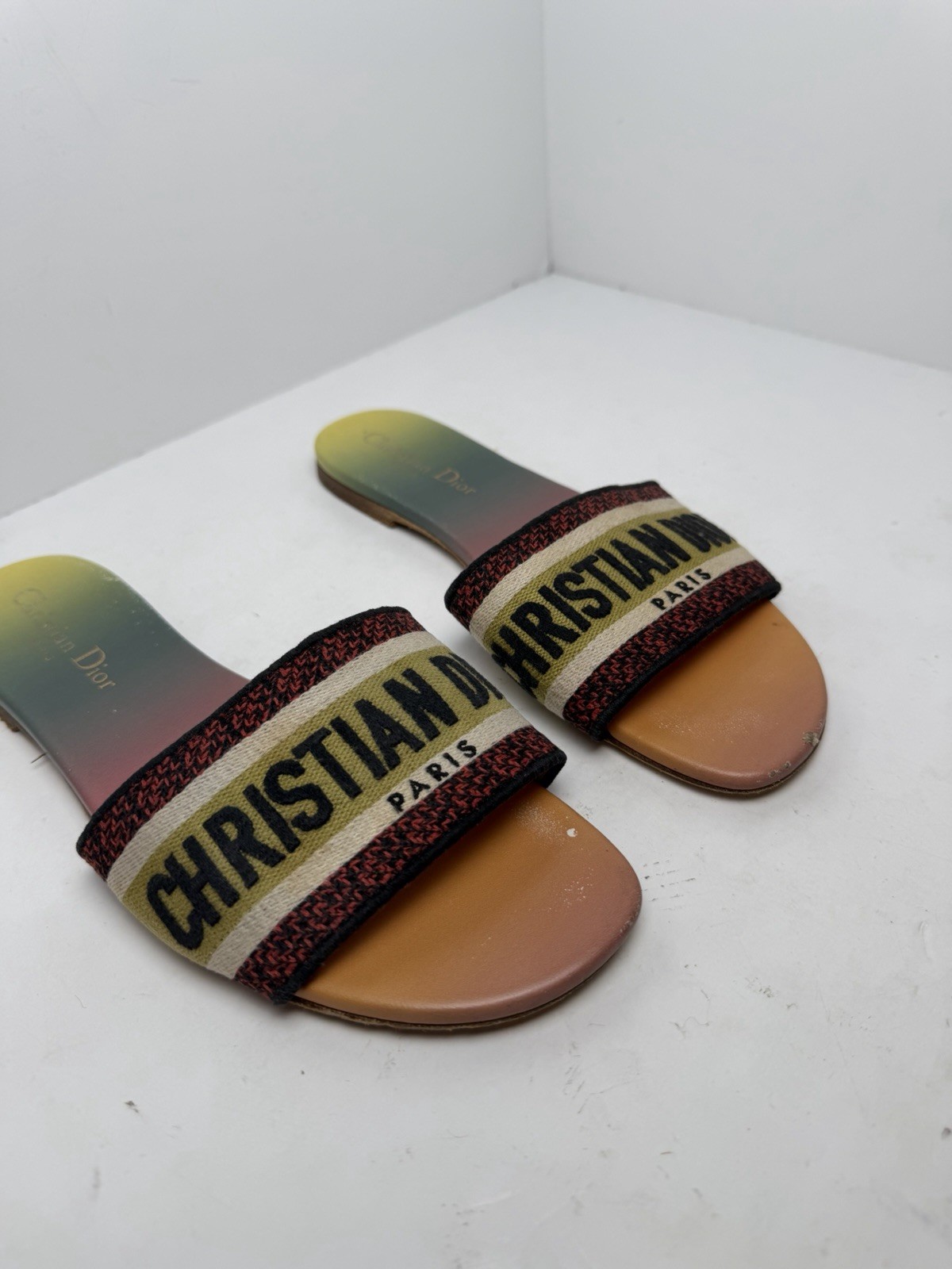 Christian Dior Dway Gradient Logo Slide Sandals Multicolor Women’s EU 37 image 5