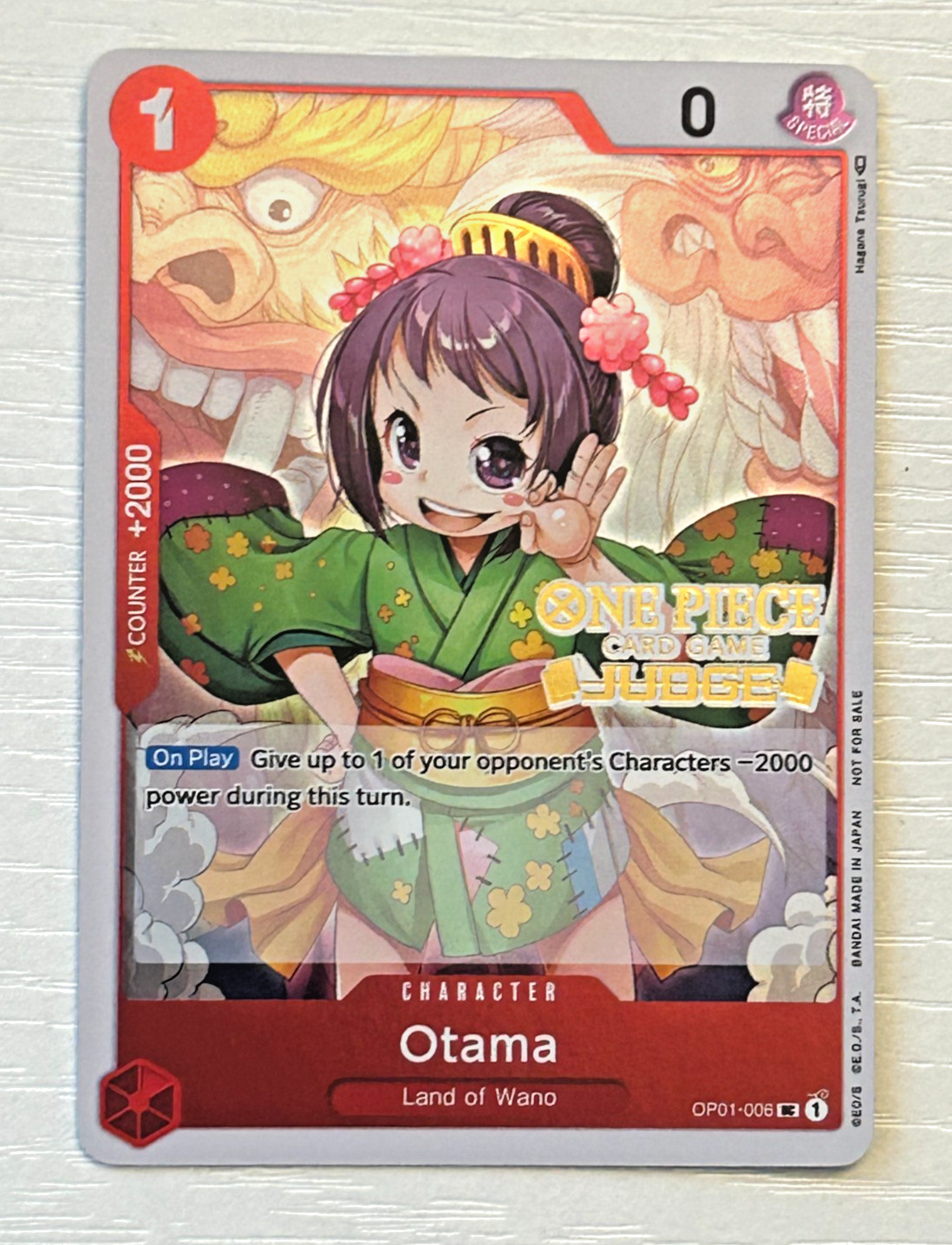 Otama Judge Promo OP01-006 One Piece TCG Stamped Foil Promo Near Mint NM