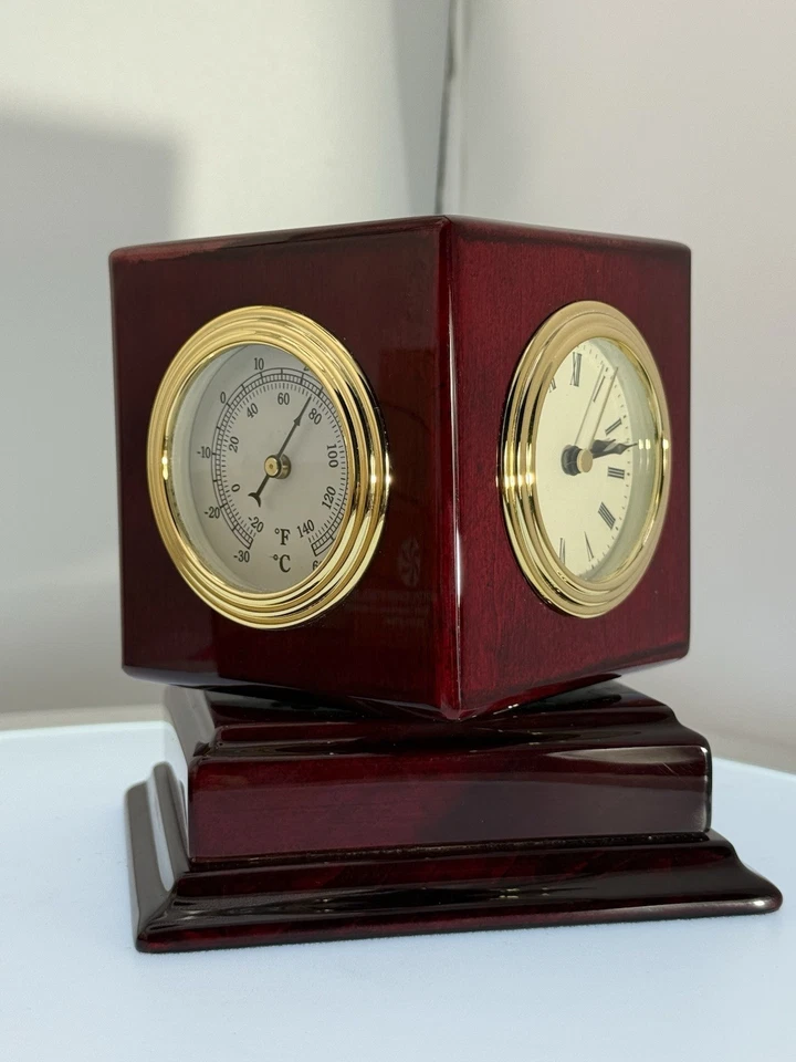 Things Remembered Desk Clock W/ Thermometer Hygrometer Photo Frame - NEW BATTERY - Image 2 of 4