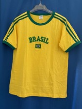 27"length 42" waist BRAZILIAN WORLD CUP FAN SOCCER T.SHIRT YELLOW COTTON THREAD
