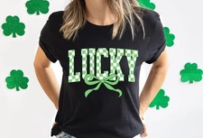 Lucky St Patrick  s Day Shirt Women  s Irish Comfort Tee