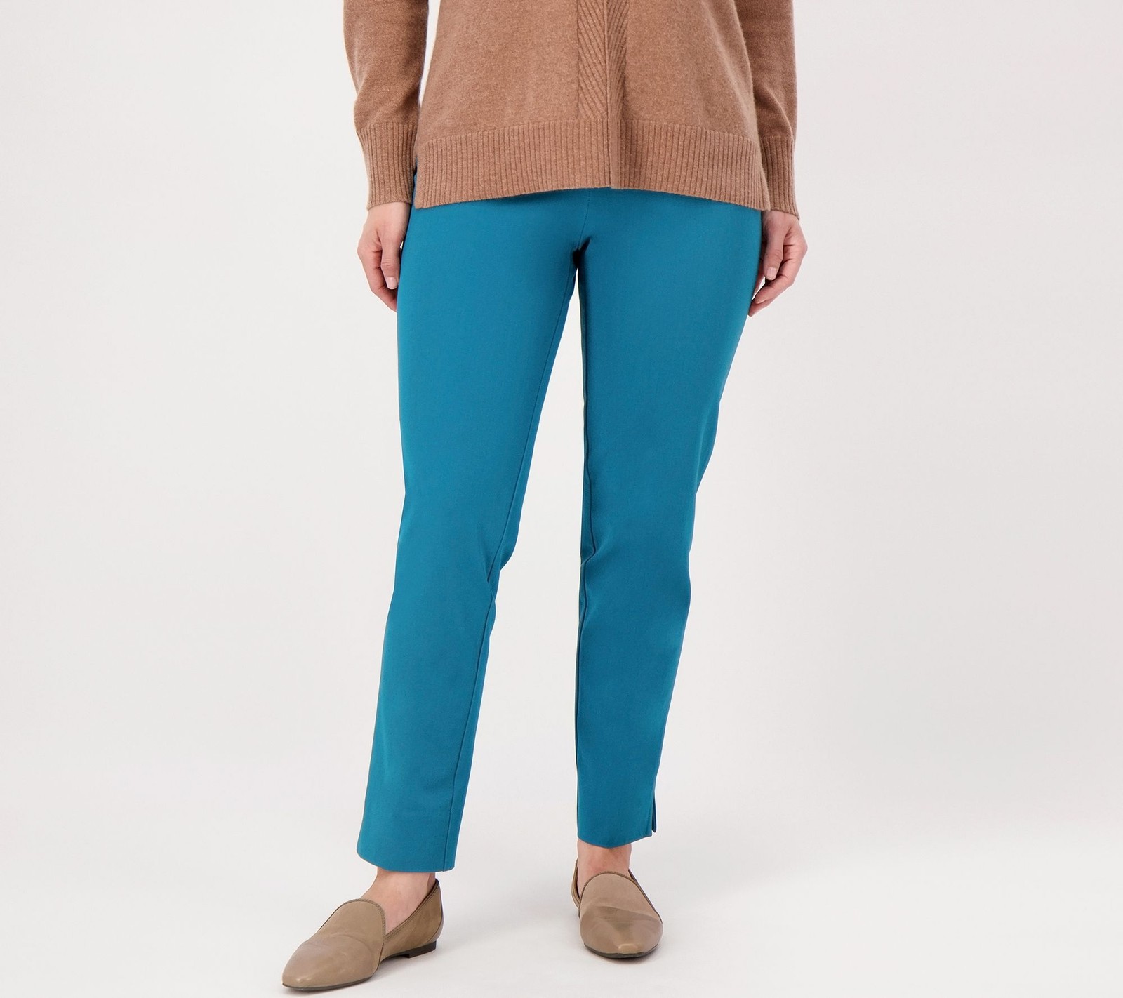 Isaac Mizrahi Live! Women's Petite Pants 26P Pet24 Stretch Straight Blue A516783