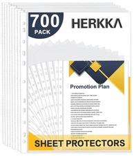 Protectors, 700 Pack Heavy Duty Clear Plastic Page Protectors Reinforced 11-H...