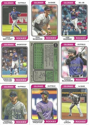 2023 Topps Heritage Colorado Rockies  Complete Team Set Regular + Update (14)