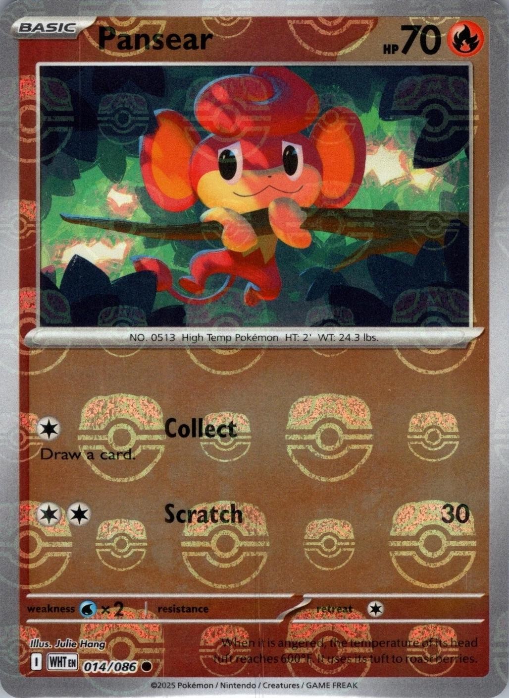 PANSEAR 014/086 WHITE FLARE POKEMON (MASTER BALL, NM)