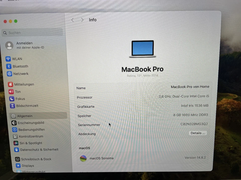 Apple MacBook Pro Retina A1502 13,3 Zoll (128GB SSD, 8 GB Ram, Intel Core i5 ) - Bild 4 von 4