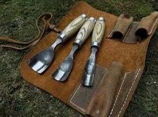 Handmade Wood Carving Gouge Tool Set 3Pcs | Spoon Carving Chisel | Bowl Carving
