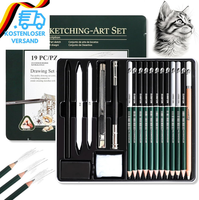 Hainue Skizzen Zeichen Bleistifte Set,19 StüCk Zeichenstifte Professionell Set M