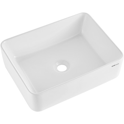 VEVOR Modern Ceramic Vessel Sink 19''x14.7'' Bathroom Vanity Bowl Countertop White
