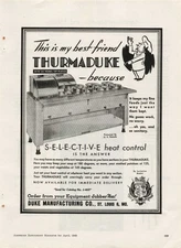 VTG 1948 Print Ad Thurmaduke Selective Heat Control Duke Manufacturing