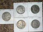 1960 Ben Franklin Silver Half Dollar Lot Of (5) Coins