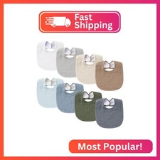 Konssy Muslin Baby Bibs 8 Pack Baby Bandana Drool Bibs Cotton for Unisex Boys an