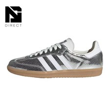 adidas Womens JR0035 Women's Size Samba OG Silver Metallic Cracked Leather