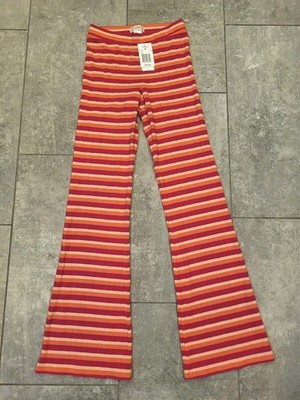 New L Space Paloma Pant Flare Leggings Pink Orange Stripe Sz XS