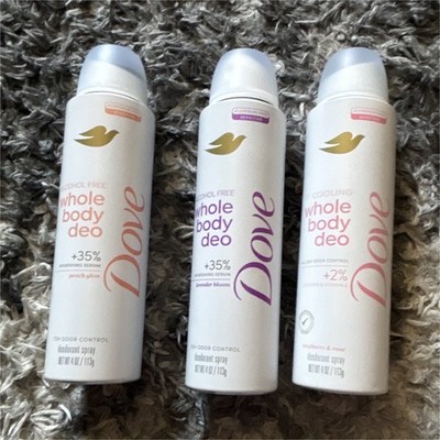 Dove Whole Body Deo Alcohol-Free Deodorant Spray 4 fl oz 3 Scents