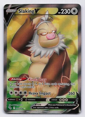 Slaking V (Full Art) Holo Ultra Rare Pokemon GO 077/078 NM