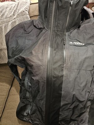 Mens Adidas Terrex Primeknit Climaproof Rain Jacket sz M Black (Medium)