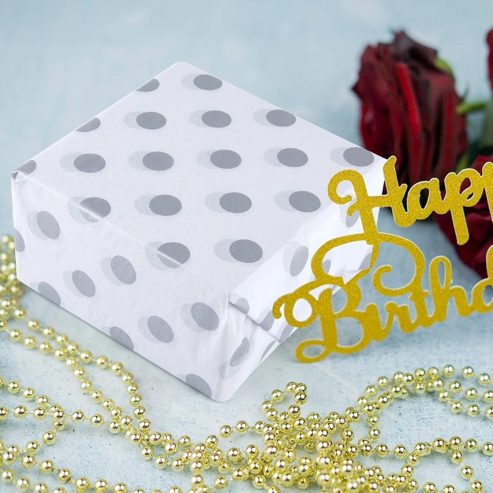 MIAHART 60 Pcs Silver White Tissue Paper Bulk 3 Style Decorative Metallic Wrappi - Image 3 of 4