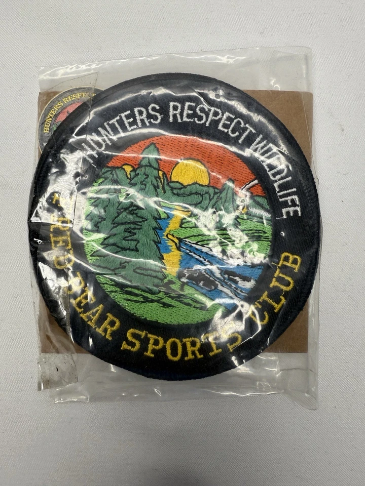 VINTAGE FRED BEAR HUNTERS SPORTS CLUB PATCH RESPECT WILDLIFE NOS STICKER X4 PACK - Image 2 of 4
